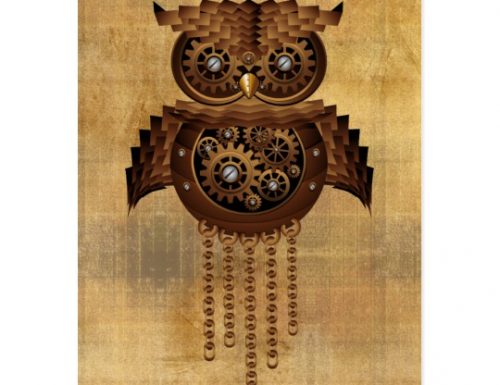 SOLD Steampunk Owl Vintage Style Postcards | Design by BluedarkArt