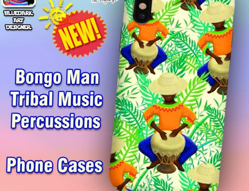 NEW! Bongo Man Tribal Music Percussions iPhone X Cases, and other Devices!